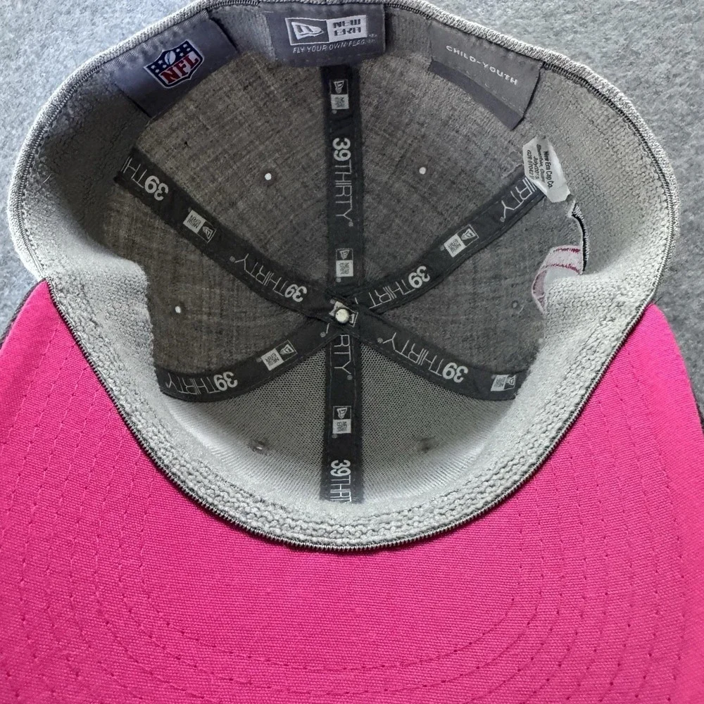 Seattle Seahawks Hat Cap Boys One Size Gray NFL Football New Era Pink Ribbon